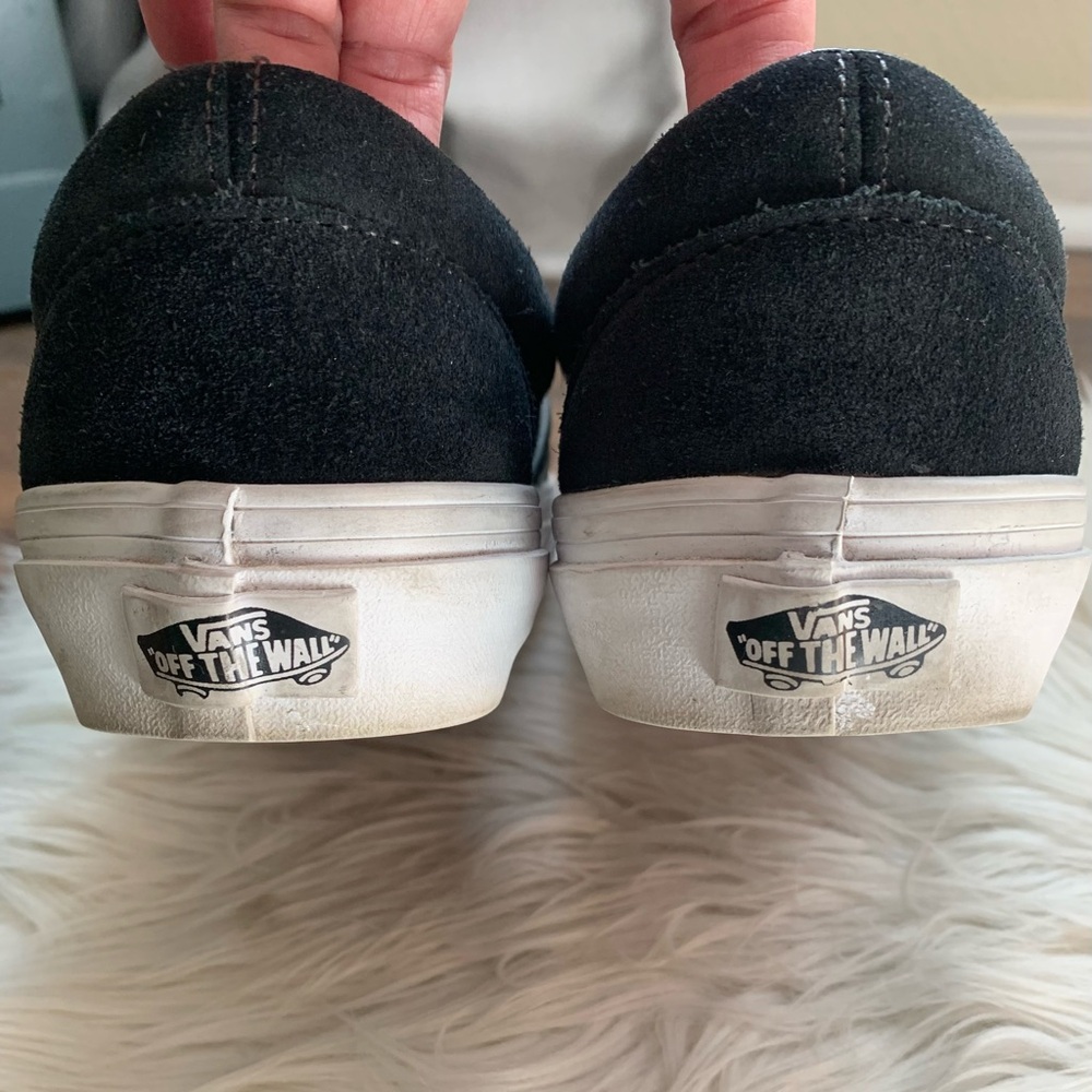 Vans Metallic Silver and Black Slip-On Sneakers - Picture 4 of 10